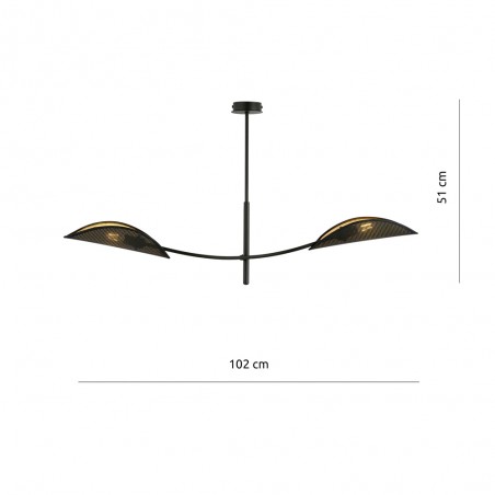 Ceiling Lamp Flik Black (2 lights)