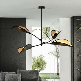 Lámpara de techo Flik Negro (4 luces)
