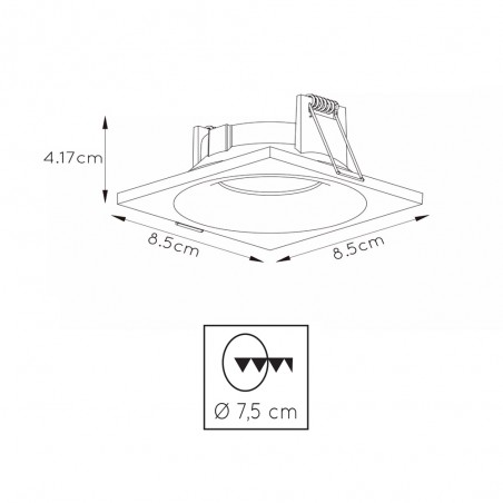 Bathroom's Ceiling Recessed Light Ziva Square