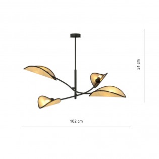 Flik Deckenleuchte Rattan (4 Leuchten)