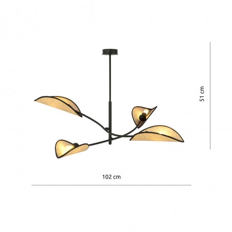 Flik Deckenleuchte Rattan (4 Leuchten)