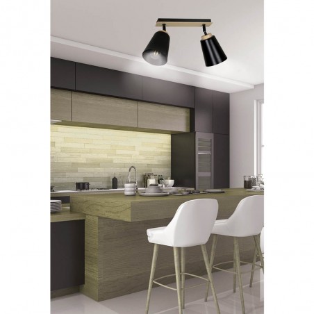 Ceiling Track Light Tasla Black (2 lights)