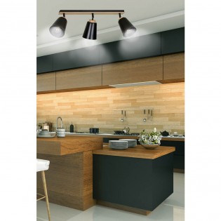 Tasla Black Deckenleiste (3 Leuchten)