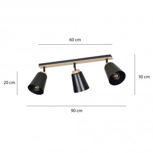 Ceiling Track Light Tasla Black (3 lights)
