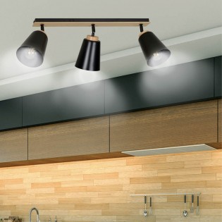 Ceiling Track Light Tasla Black (3 lights)