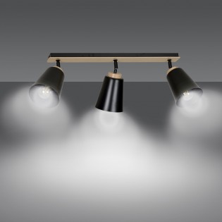 Tasla Black Deckenleiste (3 Leuchten)