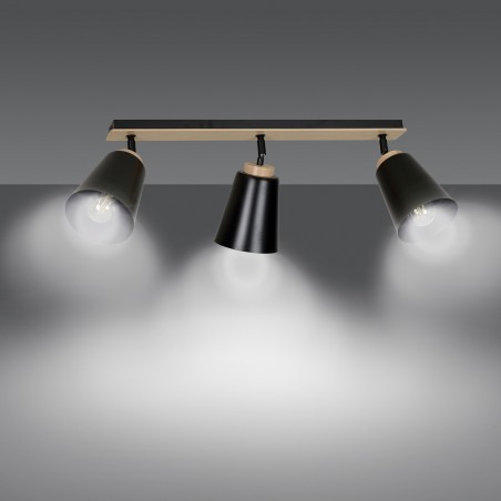 Ceiling Track Light Tasla Black (3 lights)