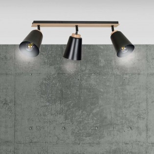 Tasla Black Deckenleiste (3 Leuchten)