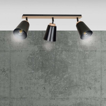 Ceiling Track Light Tasla Black (3 lights)