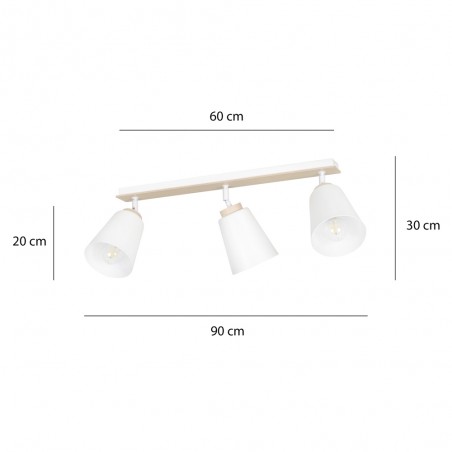 Ceiling Track Light Tasla White (3 lights)