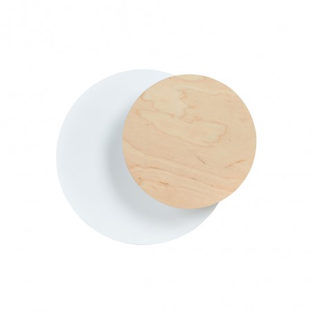 Wandleuchte Aura Weiß+Holz