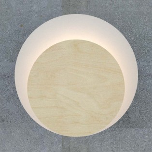 Wandleuchte Aura Weiß+Holz