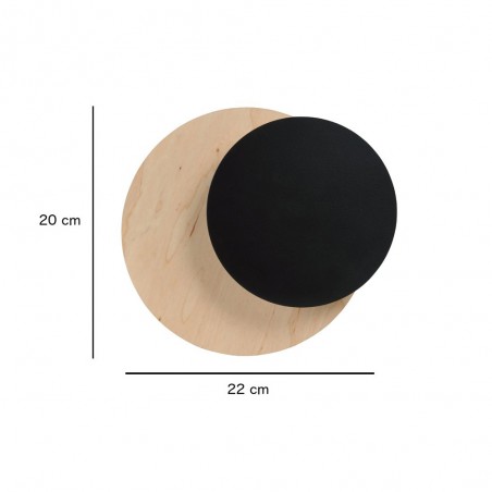 Wall Lamp Aura Wood+Black