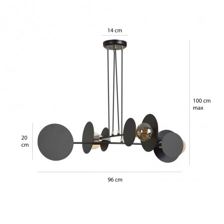 Ceiling Lamp Denis Black (4 lights)
