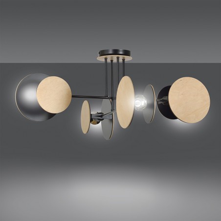 Ceiling Flush Light Olante Black (4 lights)