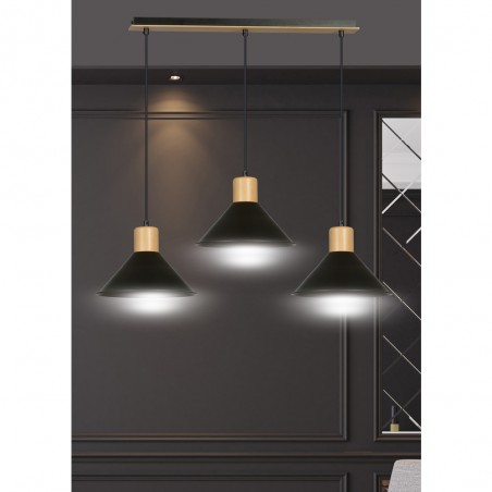 Ceiling Track Lamp Piamonte Black (3 lights)