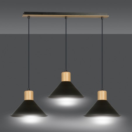 Ceiling Track Lamp Piamonte Black (3 lights)