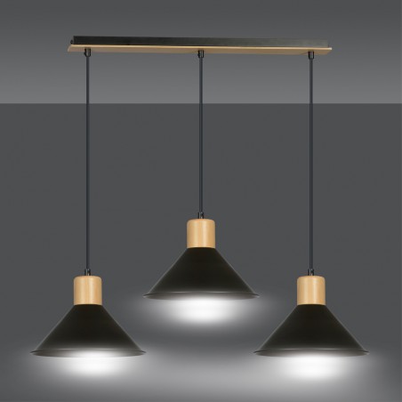 Piamonte Schwarze Deckenleiste (3 Leuchten)
