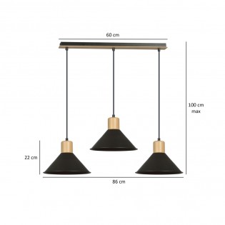 Ceiling Track Lamp Piamonte Black (3 lights)