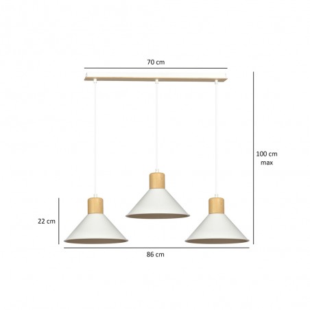 Ceiling Track Lamp Piamonte White (3 lights)