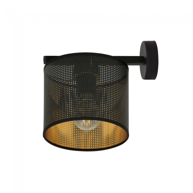 Rivera Schwarz/Gold Wandleuchte