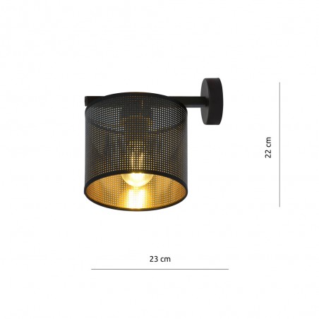 Rivera Schwarz/Gold Wandleuchte