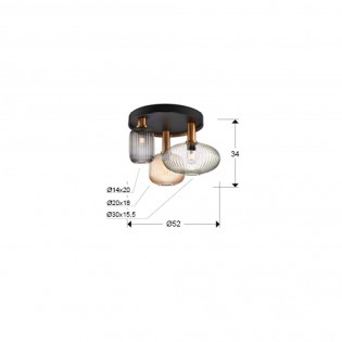 Ceiling Flush Light Norma (3 lights)