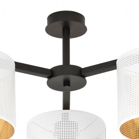 Ceiling Flush Light Rivera Blanc/Gold (3 lights)
