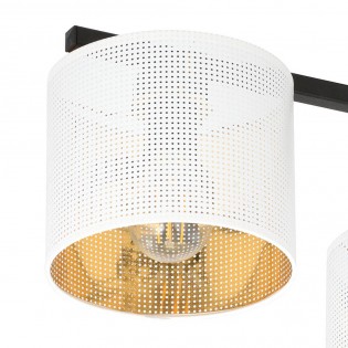 Ceiling Flush Light Rivera Blanc/Gold (3 lights)