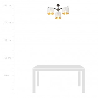 Ceiling Flush Light Rivera Blanc/Gold (3 lights)