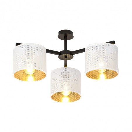 Ceiling Flush Light Rivera Blanc/Gold (3 lights)
