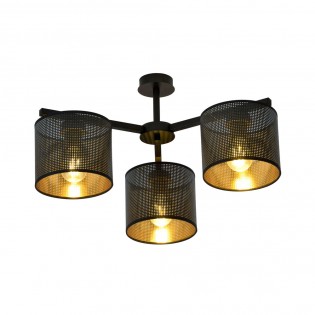Ceiling Flush Light Rivera Black/Gold (3 lights)