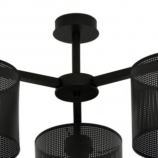Ceiling Flush Light Rivera Black (3 lights)