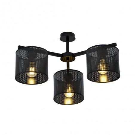 Ceiling Flush Light Rivera Black (3 lights)