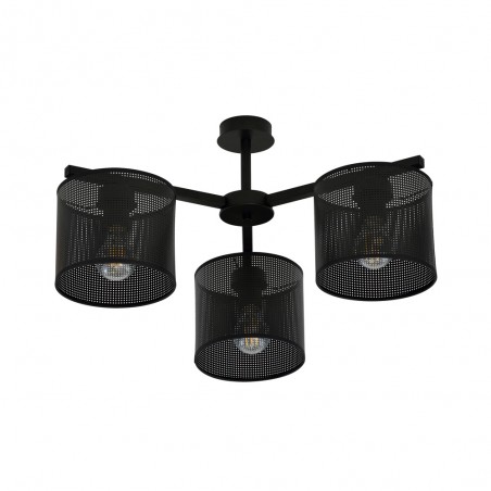 Ceiling Flush Light Rivera Black (3 lights)
