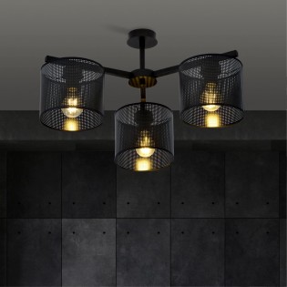 Ceiling Flush Light Rivera Black (3 lights)