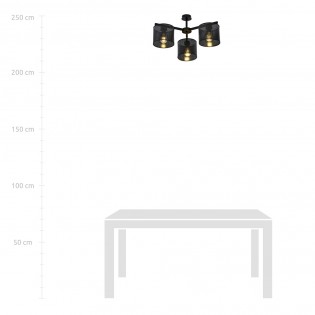Ceiling Flush Light Rivera Black (3 lights)