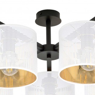 Rivera Deckenleuchte Weiß/Gold (5 Leuchten)