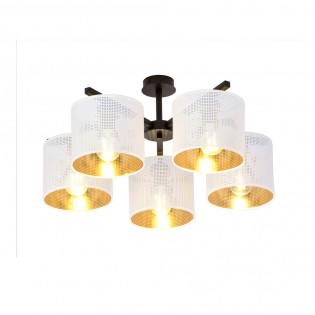 Ceiling Flush Light Rivera White/Gold (5 lights)