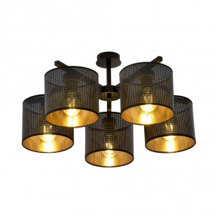 Ceiling Flush Light Rivera Black/Gold (5 lights)