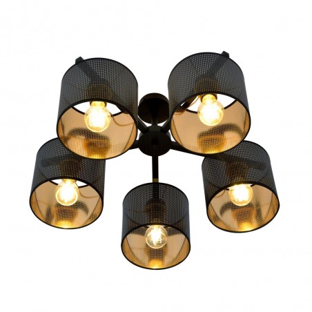 Ceiling Flush Light Rivera Black/Gold (5 lights)