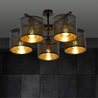 Ceiling Flush Light Rivera Black/Gold (5 lights)