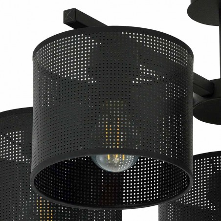 Ceiling Flush Light Rivera Black (5 lights)