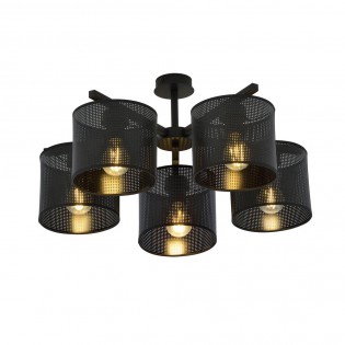 Ceiling Flush Light Rivera Black (5 lights)