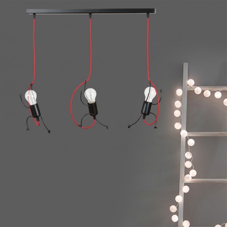 Children's Track Lamp Mime Black (3 lights)