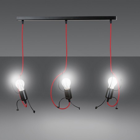 Children's Track Lamp Mime Black (3 lights)