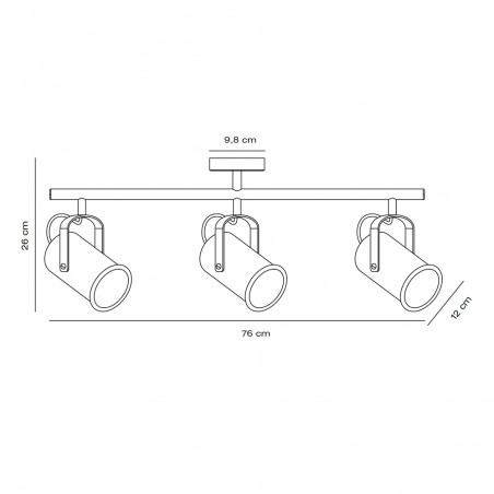 Ceiling Track Light Porter (3 lights)