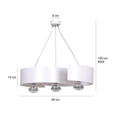 Ceiling Lamp Bisón White (3 lights)