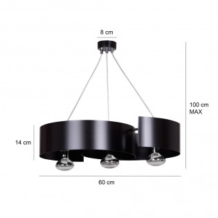 Ceiling Lamp Bisón Black (3 lights)