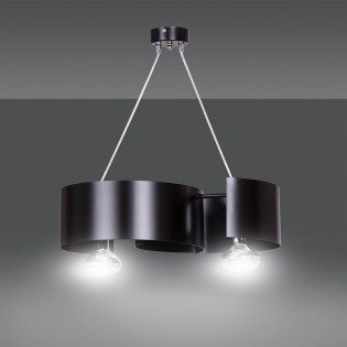 Lámpara colgante Bisón Negro (2 luces)